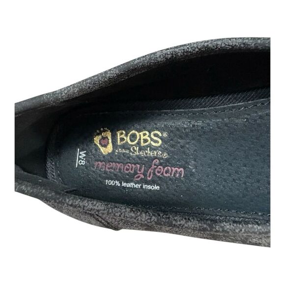 Skechers Women's Luxe Bobs - Lily Love Casual Shoes Black Grey Size 8W - Picture 10 of 10